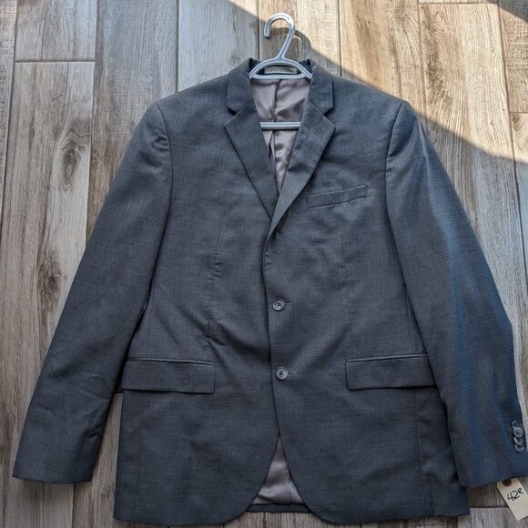 Joseph Abboud Men’s 2-Piece Gray Wool Suit 42R Jacket 34R Pants Union Made Canad - Picture 2 of 15